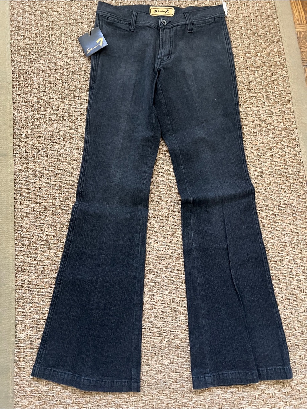Seven7 Women's Dark Blue Flare Jeans